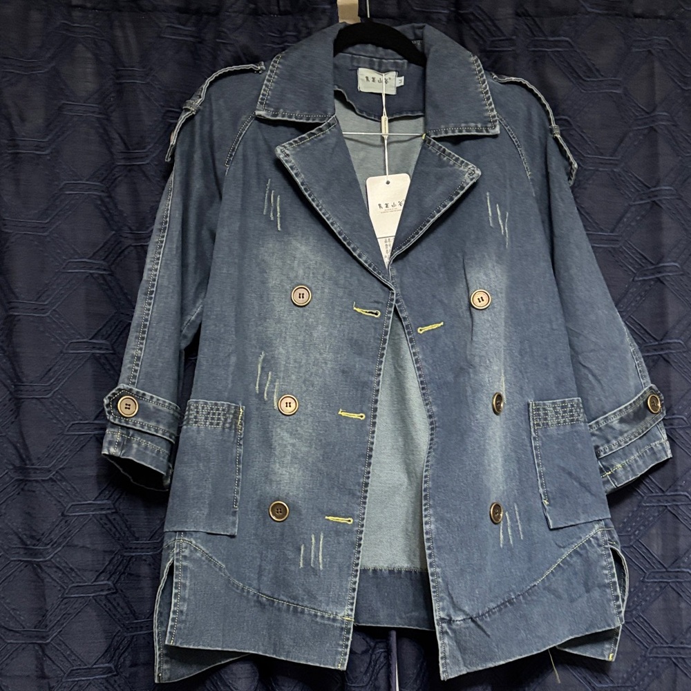Double-Breasted Denim Jacket